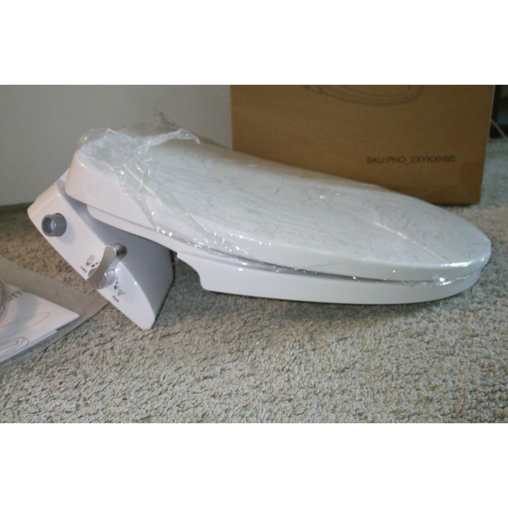 17” Round Non-Electric Bidet Toilet Seat Dual Nozzles Soft-Close White - Picture 7 of 10